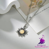 Cutout Sun Pendant Necklace