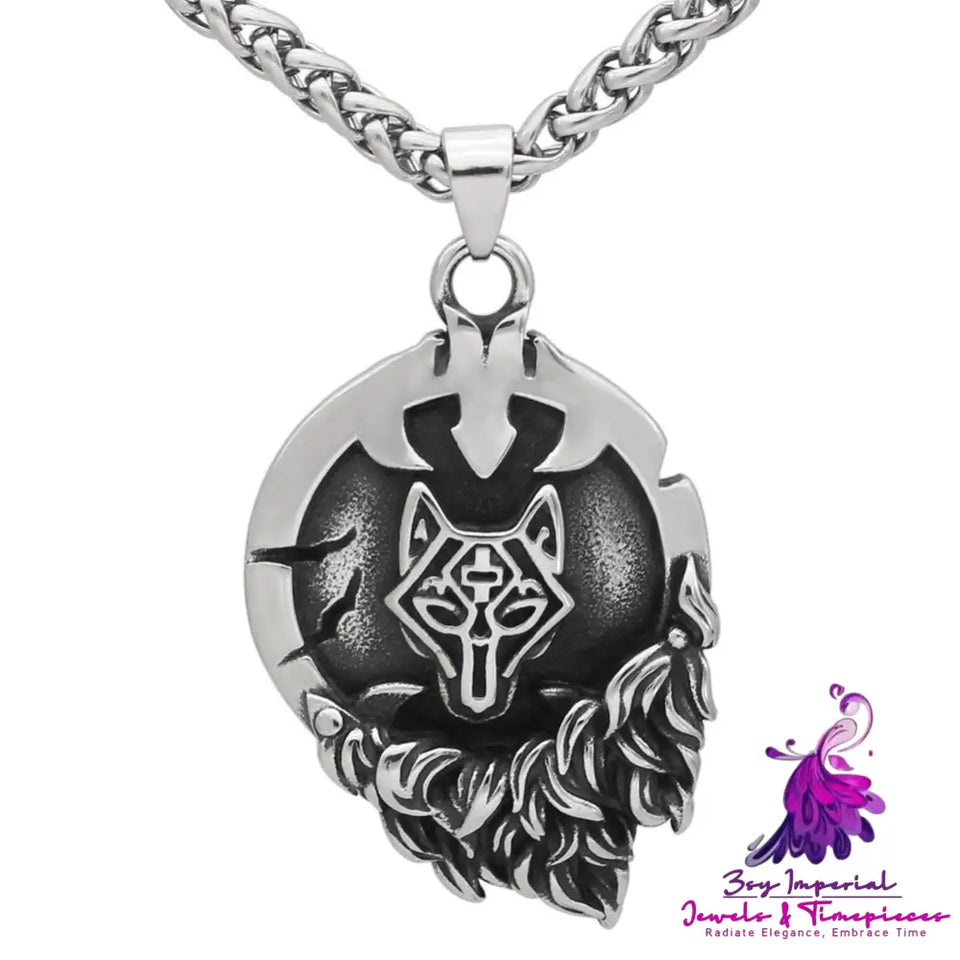 Wolf Rune Pendant Necklace