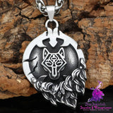 Wolf Rune Pendant Necklace