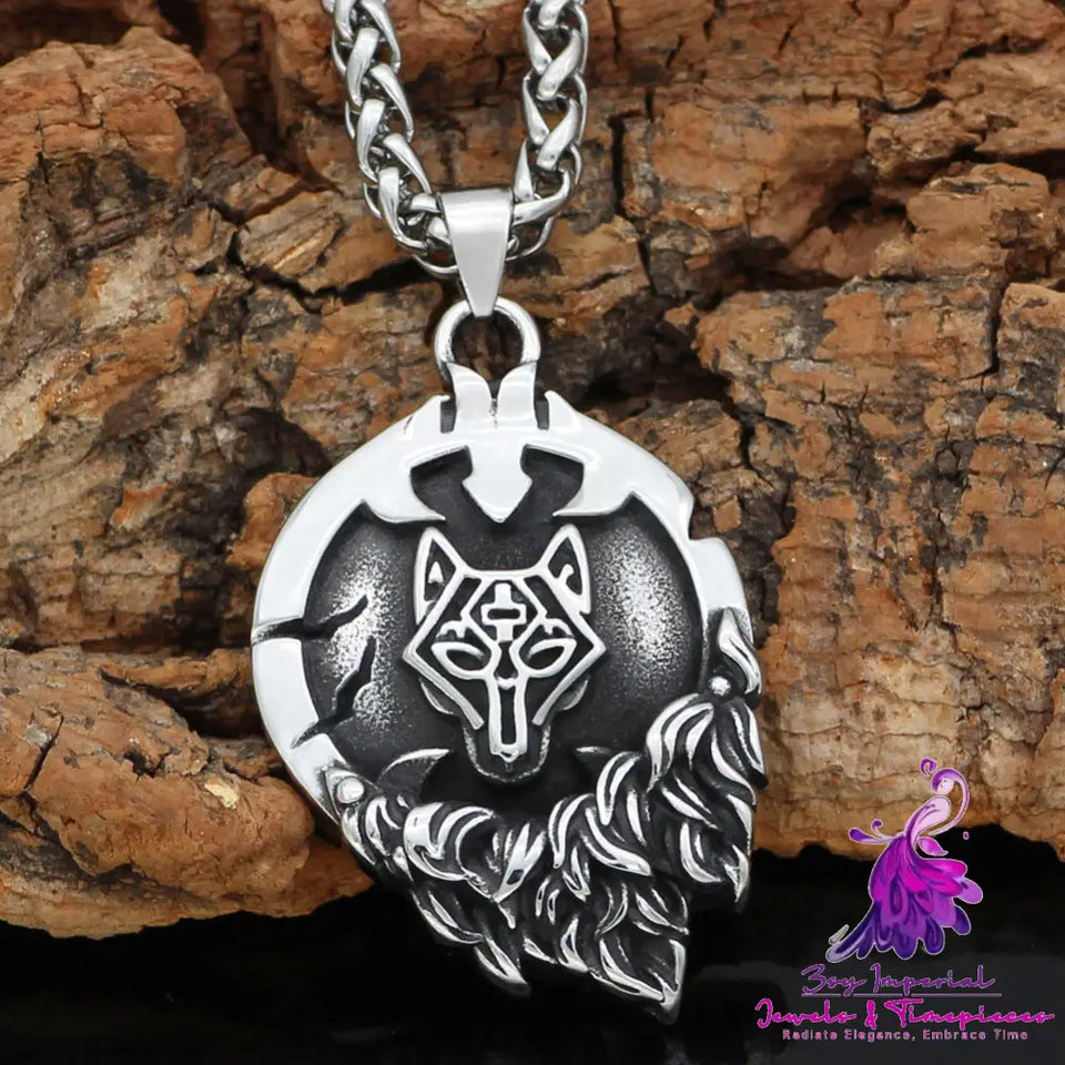 Wolf Rune Pendant Necklace