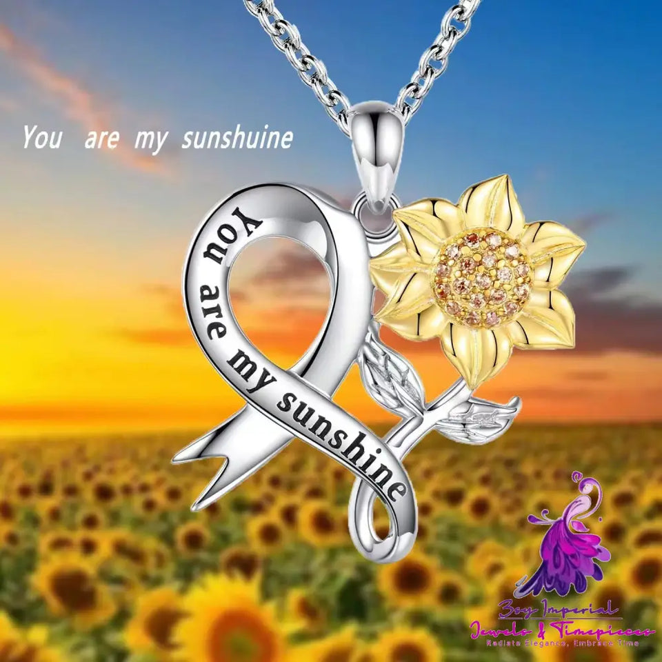 Silver Sunflower Pendant Necklace