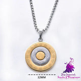 Rotatable Round Zodiac Titanium Steel Pendant Ornaments