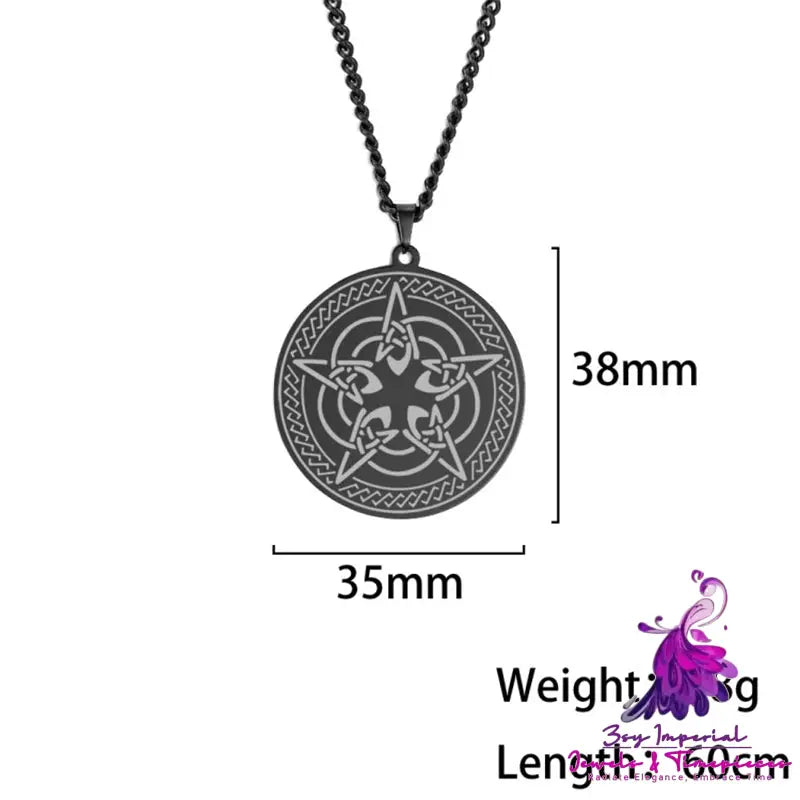 Pentagram Round Necklace