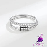 Zircon Spinning Rotatable Personality Round Ring