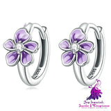 Purple Gradient Zircon Petal Earrings