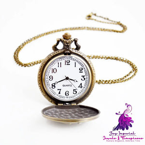 Three Horses Skeleton Men’s Pocket Watch