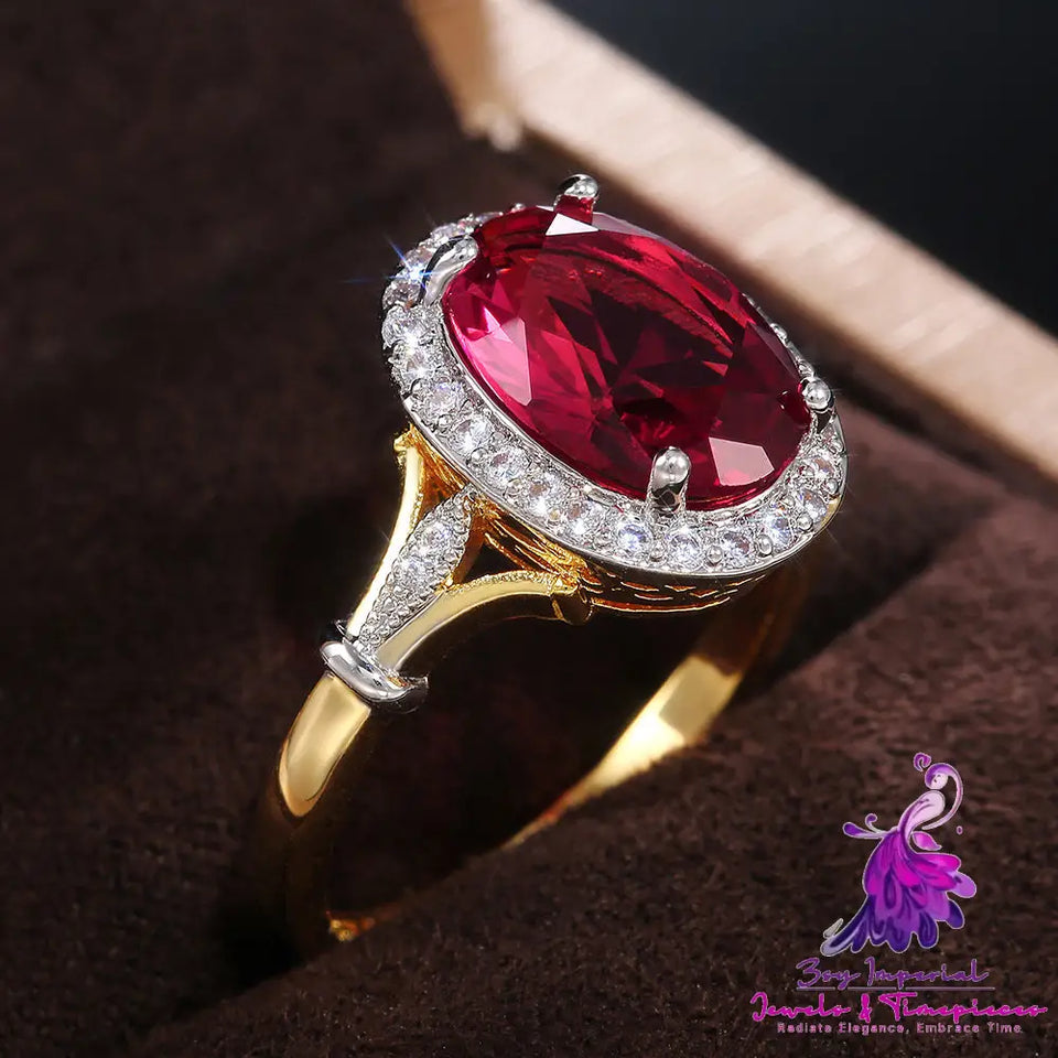 Pomegranate Jacinth Two Color Ring