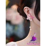 Preserved Flower Show Face Earrings