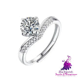 Princess Crown Moissanite Sterling Silver Ring