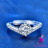 Princess Crown Moissanite Sterling Silver Ring