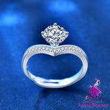 Princess Crown Moissanite Sterling Silver Ring