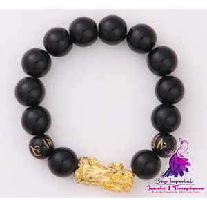 Six Brave Obsidian Gold Bracelet