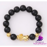 Six Brave Obsidian Gold Bracelet