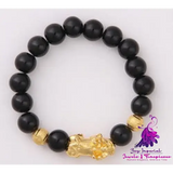 Six Brave Obsidian Gold Bracelet