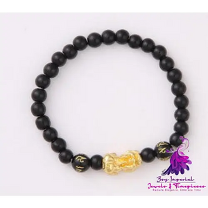 Six Brave Obsidian Gold Bracelet