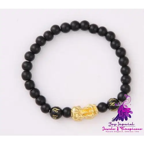 Six Brave Obsidian Gold Bracelet