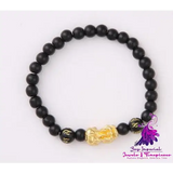 Six Brave Obsidian Gold Bracelet