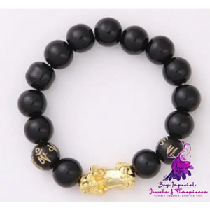 Six Brave Obsidian Gold Bracelet