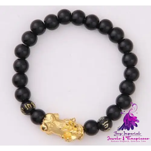 Six Brave Obsidian Gold Bracelet