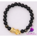 Six Brave Obsidian Gold Bracelet