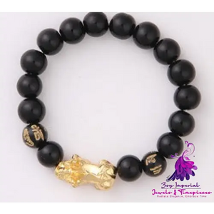 Six Brave Obsidian Gold Bracelet