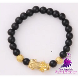 Six Brave Obsidian Gold Bracelet