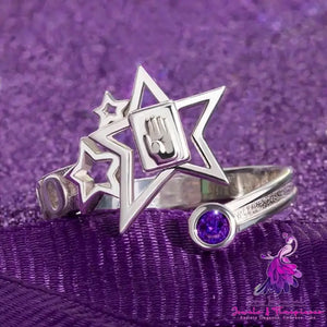 Elegant Purple Crystal Rings