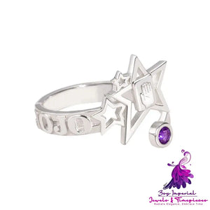 Elegant Purple Crystal Rings