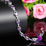 Purple Diamond Sterling Silver Bracelet