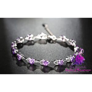 Purple Diamond Sterling Silver Bracelet