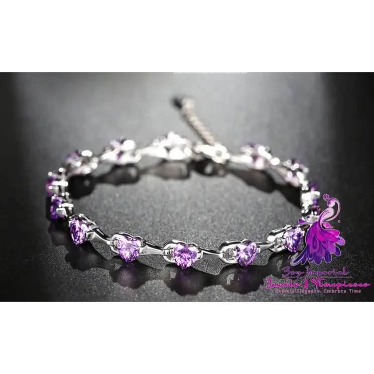 Purple Diamond Sterling Silver Bracelet