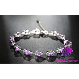 Purple Diamond Sterling Silver Bracelet