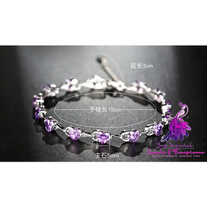 Purple Diamond Sterling Silver Bracelet