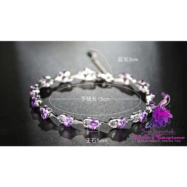 Purple Diamond Sterling Silver Bracelet