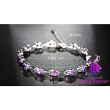 Purple Diamond Sterling Silver Bracelet