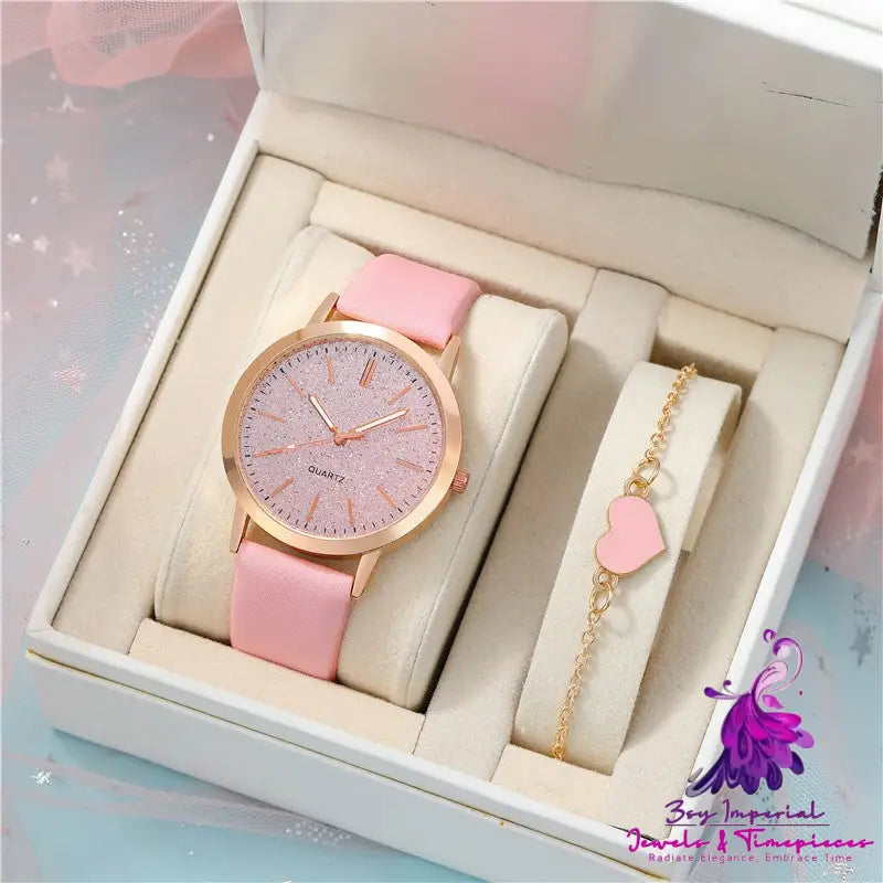 Round Pointer Quartz Women’s Watch Set