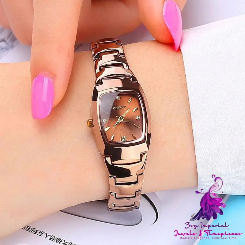 Women’s Waterproof Square Steel Strip Watch