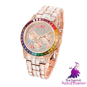 Rainbow Diamond Quartz Watch