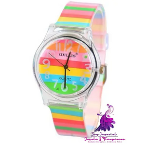 Sporty Striped Student Quartz Watch