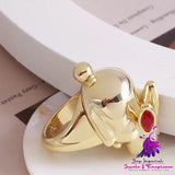 Women’s Metal Smooth Face Wealth Rabbit Ring