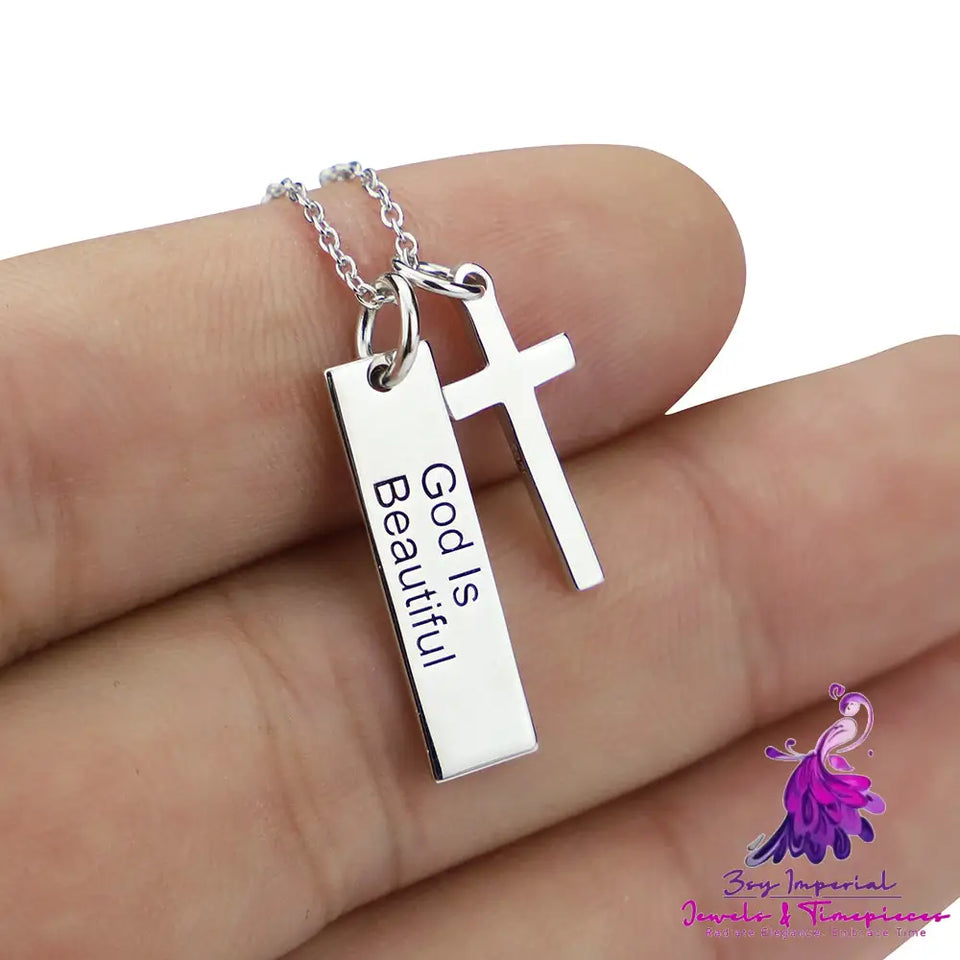 Silver Cross Pendant Necklace