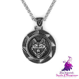 Wolf Head Titanium Steel Pendant Retro