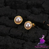 Ladies Simple Retro Small Pearl Earrings