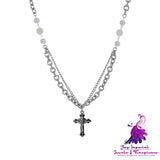 Titanium Steel Cross Retro Necklace Men’s Pendant Minimalist