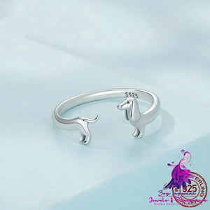 Sterling Silver S925 Sausage Dog Ring