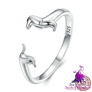 Sterling Silver S925 Sausage Dog Ring