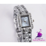 Roman Square Diamond Steel Watch