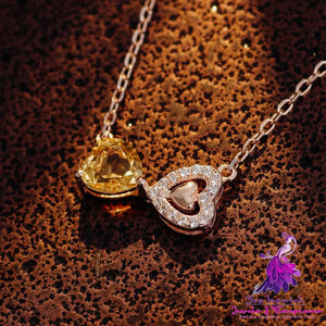 Natural Citrine K Rose Gold Necklace