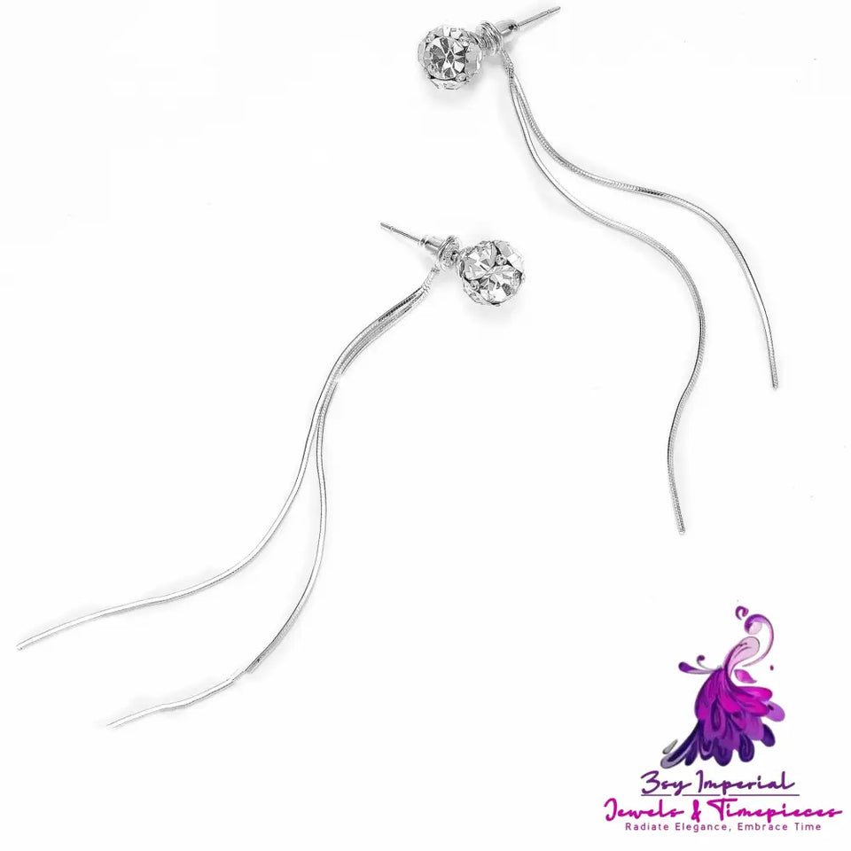 Silver Tassel Round Face Earrings