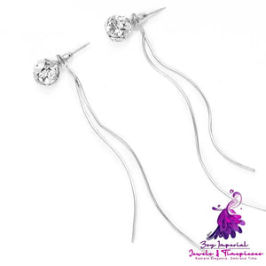 Silver Tassel Round Face Earrings